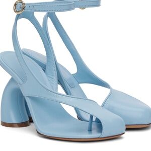 DRIES VAN NOTEN Blue Leather Heeled Sandals